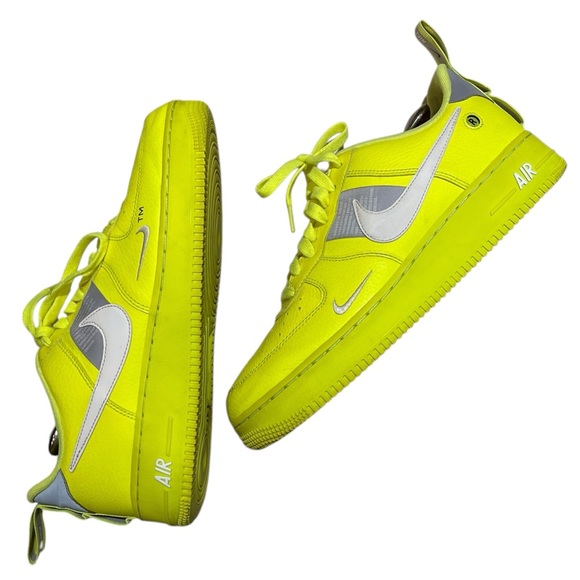 Men’s Nike Air Force 1 Utility Volt 2 Neon Basketball Shoes  AJ7747-700 Sz 9 US - Picture 1 of 16